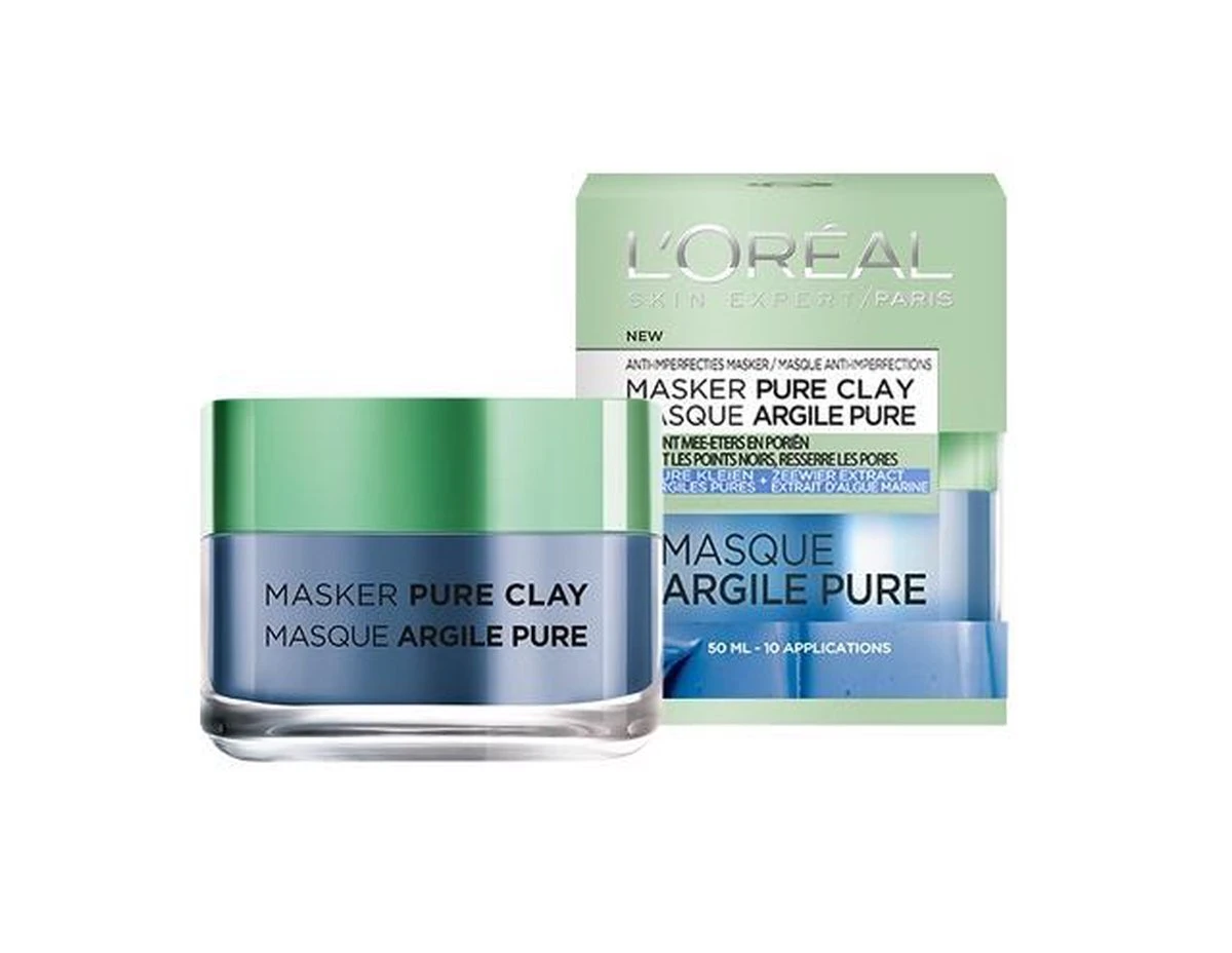 L'Oréal Paris Anti Imperfecties Pure Clay Gezichtsmasker - 50 Ml - Verminderd Mee-eters 14 L'Oréal Paris Anti Imperfecties Pure Clay Gezichtsmasker - 50 Ml - Verminderd Mee-eters - Afbeelding 14