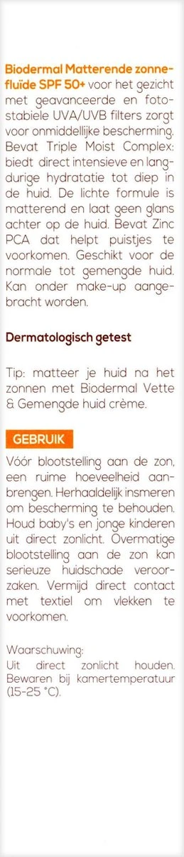 Biodermal Zonnebrand - Matterende Zonnefluïde Voor Het Gezicht SPF 50 - 40ml - Voorkomt Glimmen En Puistjes 2 Biodermal Zonnebrand - Matterende Zonnefluïde Voor Het Gezicht SPF 50 - 40ml - Voorkomt Glimmen En Puistjes - Afbeelding 2