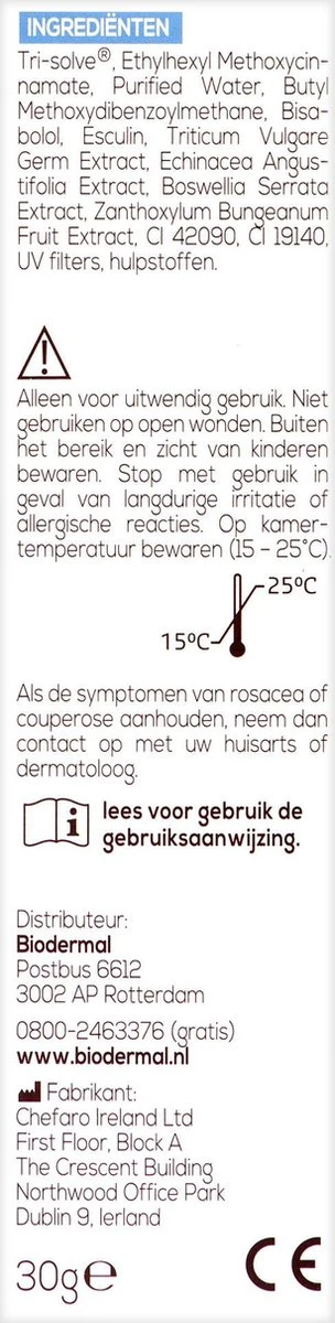 Biodermal Couperose Dagcrème - Voorkomt Zichtbaarheid Rosacea - 30ml 5 Biodermal Couperose Dagcrème - Voorkomt Zichtbaarheid Rosacea - 30ml - Afbeelding 5