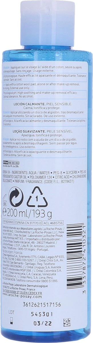 La Roche-Posay Fysiologische Kalmerende Reinigingslotion - 200ml 3 La Roche-Posay Fysiologische Kalmerende Reinigingslotion - 200ml - Afbeelding 3