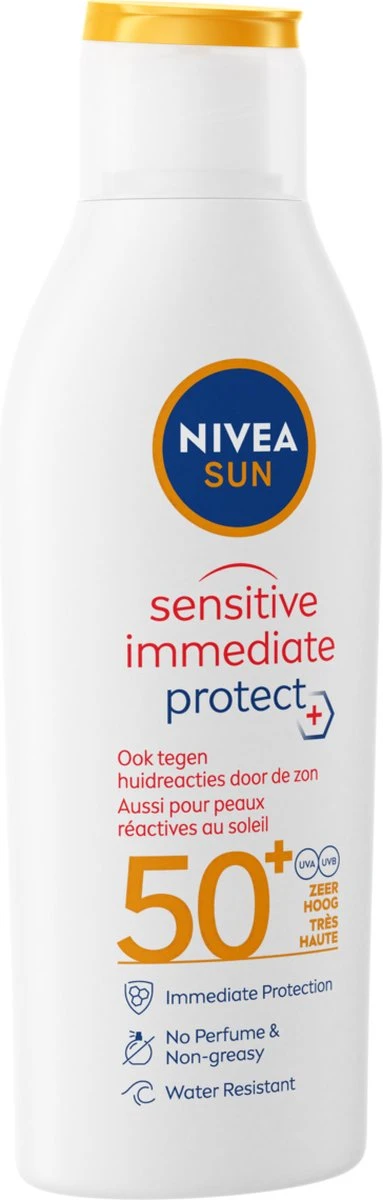 NIVEA SUN Sensitive Immediate Protect Zonnemelk SPF 50+ - 200 Ml 2 NIVEA SUN Sensitive Immediate Protect Zonnemelk SPF 50+ - 200 Ml - Afbeelding 2
