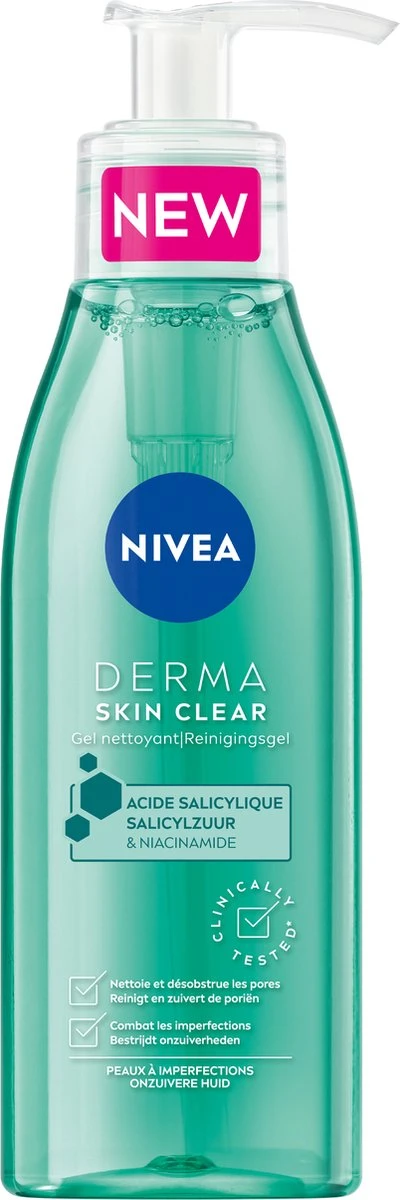 NIVEA Derma Active Skin Clear Wash Gel Reinigingsgel - 150ml 1 NIVEA Derma Active Skin Clear Wash Gel Reinigingsgel - 150ml