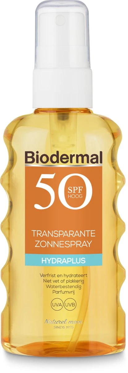 Biodermal Zonnebrand - Hydraplus - Transparante Zonnespray - Zonnebrand Spray SPF 50 - 175ml 1 Biodermal Zonnebrand - Hydraplus - Transparante Zonnespray - Zonnebrand Spray SPF 50 - 175ml