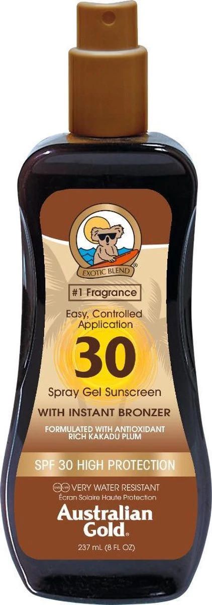 Australian Gold SPF30 Spray Gel Met Bronzer 237ml 2 Australian Gold SPF30 Spray Gel Met Bronzer 237ml - Afbeelding 2