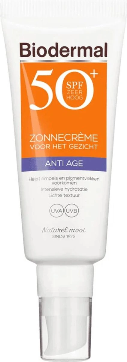 Biodermal Zonnebrand - Anti Age Zonnecrème Voor Het Gezicht - SPF 50 - 40ml 1 Biodermal Zonnebrand - Anti Age Zonnecrème Voor Het Gezicht - SPF 50 - 40ml