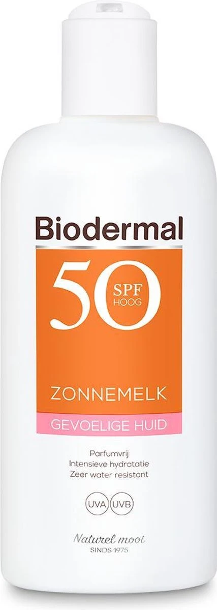 Biodermal Zonnemelk Gevoelige Huid - Zonnebrand Voor De Gevoelige Huid -SPF50+ 200 Ml 1 Biodermal Zonnemelk Gevoelige Huid - Zonnebrand Voor De Gevoelige Huid -SPF50+ 200 Ml