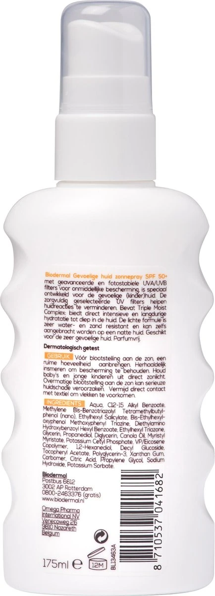 Biodermal Zonnebrand Spray Voor De Gevoelige Huid SPF 50+ - Zonnespray - Ook Geschikt Voor Kinderen - 175ml 2 Biodermal Zonnebrand Spray Voor De Gevoelige Huid SPF 50+ - Zonnespray - Ook Geschikt Voor Kinderen - 175ml - Afbeelding 2