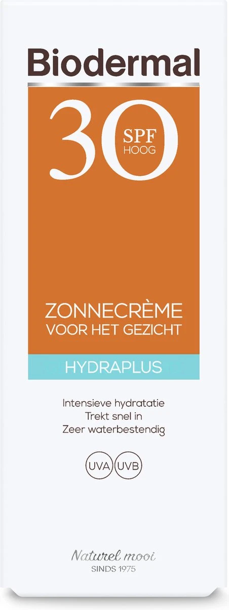 Biodermal Zonnebrand - Zonnebrandcreme Gezicht - Hydraplus Face SPF30 50ml 7 Biodermal Zonnebrand - Zonnebrandcreme Gezicht - Hydraplus Face SPF30 50ml - Afbeelding 7