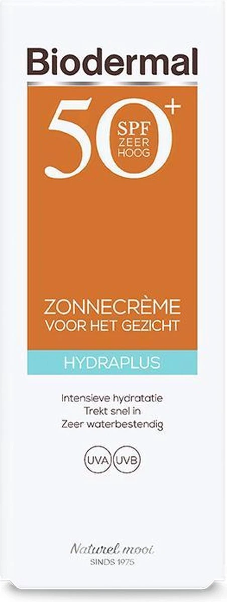 Biodermal Zonnebrand - Zonnebrandcreme Gezicht -Hydraplus Face SPF50 - 50ml 5 Biodermal Zonnebrand - Zonnebrandcreme Gezicht -Hydraplus Face SPF50 - 50ml - Afbeelding 5