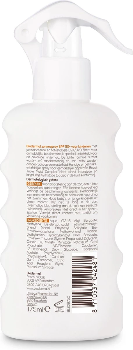 Biodermal Zonnebrand Kind - Zonnespray Voor Kinderen - SPF 50+ - 175 Ml 3 Biodermal Zonnebrand Kind - Zonnespray Voor Kinderen - SPF 50+ - 175 Ml - Afbeelding 3