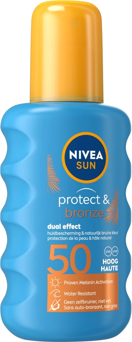 NIVEA SUN Protect & Bronze Zonnespray SPF 50 - 200 Ml 2 NIVEA SUN Protect & Bronze Zonnespray SPF 50 - 200 Ml - Afbeelding 2