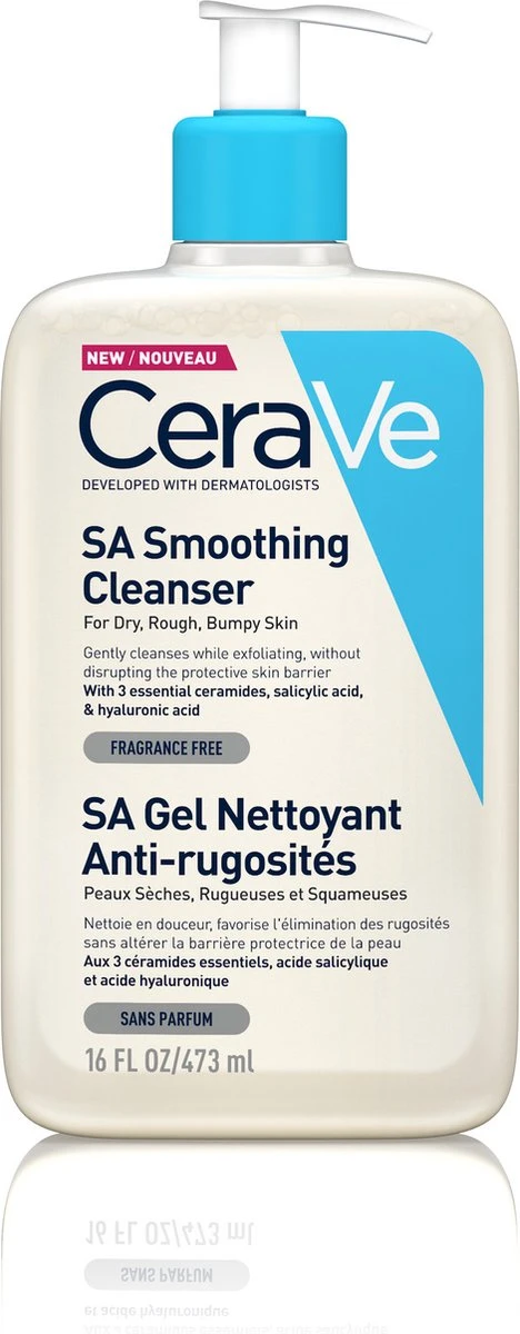 CeraVe - SA Smoothing Cleanser - Reinigingsgel - Droge Tot Ruwe Huid - 473 Ml 1 CeraVe - SA Smoothing Cleanser - Reinigingsgel - Droge Tot Ruwe Huid - 473 Ml