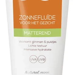 Biodermal Zonnebrand - Matterende Zonnefluïde Voor Het Gezicht SPF 30 - 40ml - Voorkomt Glimmen En Puistjes