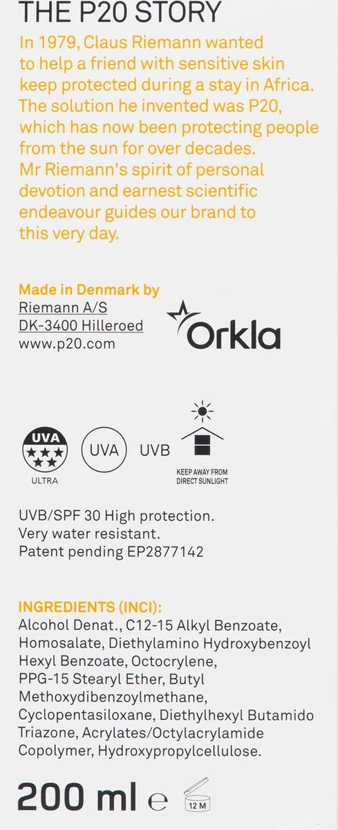 P20 SPF 30 - Zonnebrand Spray - Factor 30 - 200 Ml 8 P20 SPF 30 - Zonnebrand Spray - Factor 30 - 200 Ml - Afbeelding 8
