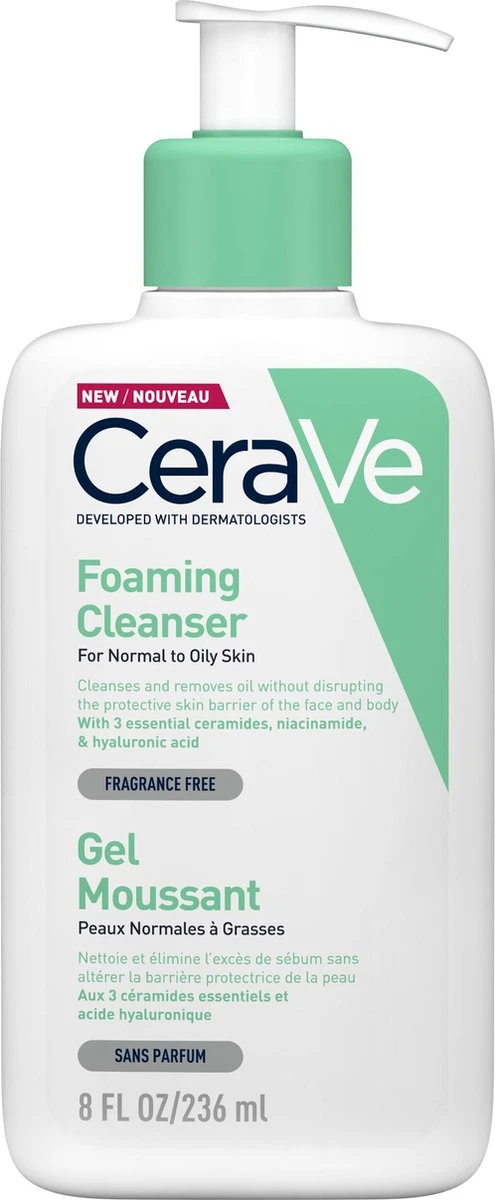 CeraVe - Foaming Cleanser - Reinigingsgel - Normale Tot Vette Huid - 236 Ml 1 CeraVe - Foaming Cleanser - Reinigingsgel - Normale Tot Vette Huid - 236 Ml