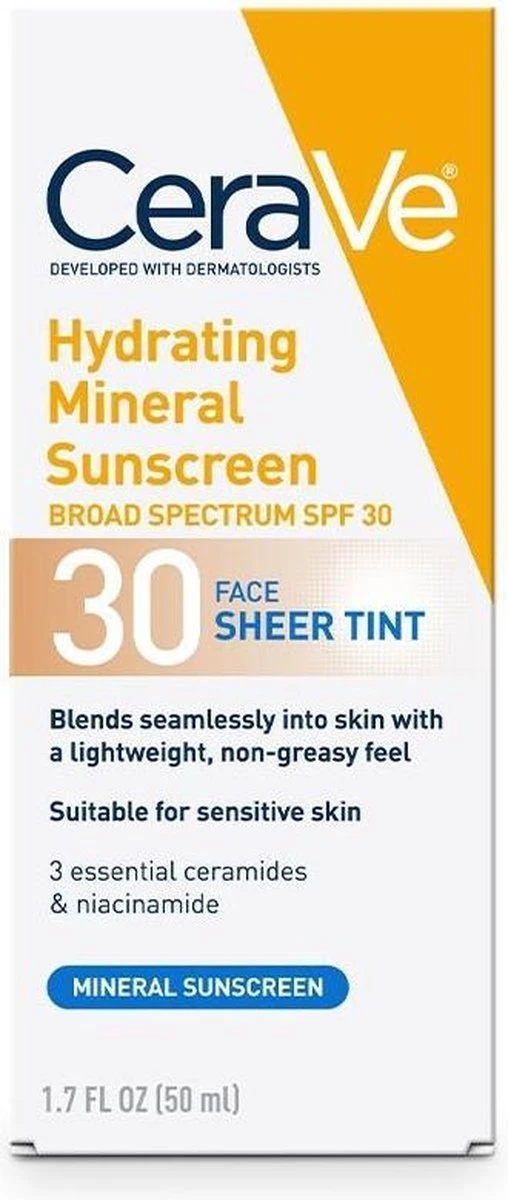 Hydraterende Minerale Zonnebrandcrème Face Sheer Tint SPF 30 CeraVe - Gezichtscrème - Gezichtslotion - Niacinamide - Hyaluronic Acid - Voor Alle Huidskleuren 3 Hydraterende Minerale Zonnebrandcrème Face Sheer Tint SPF 30 CeraVe - Gezichtscrème - Gezichtslotion - Niacinamide - Hyaluronic Acid - Voor Alle Huidskleuren - Afbeelding 3