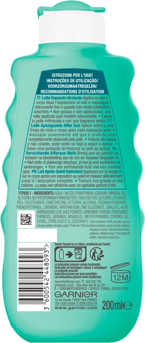 Garnier Ambre Solaire Aftersun Melk - Hydraterende Aftersun - 200 Ml 3 Garnier Ambre Solaire Aftersun Melk - Hydraterende Aftersun - 200 Ml - Afbeelding 3