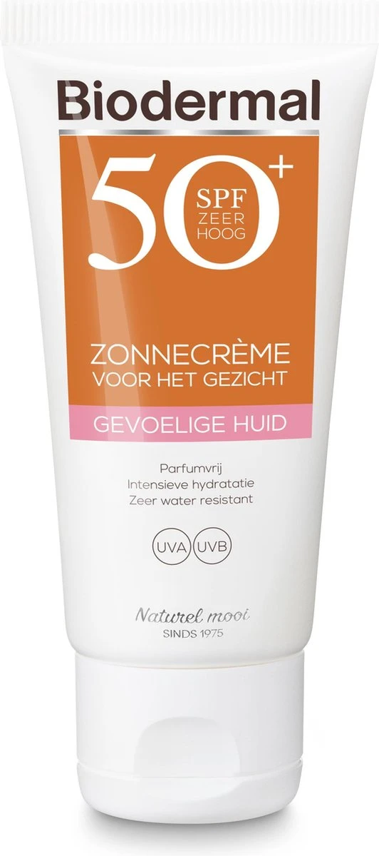 Biodermal Zonnebrand Voor De Gevoelige Huid - SPF 50 - Zonnebrand Voor Het Gezicht - 50ml 1 Biodermal Zonnebrand Voor De Gevoelige Huid - SPF 50 - Zonnebrand Voor Het Gezicht - 50ml