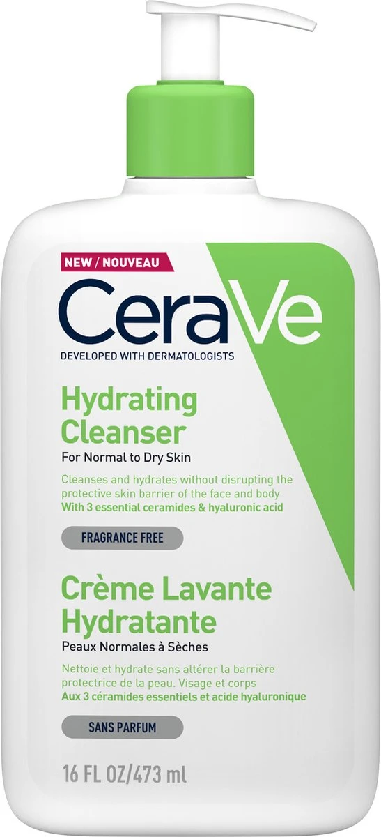 CeraVe - Hydrating Cleanser - Reinigingsmelk - Normale Tot Droge Huid - 473 Ml 1 CeraVe - Hydrating Cleanser - Reinigingsmelk - Normale Tot Droge Huid - 473 Ml