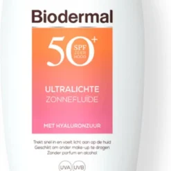 Biodermal Ultralichte Zonnefluide - Zonnebrand Met SPF50+ - Met Hyaluronzuur - Zonnebrand Gezicht