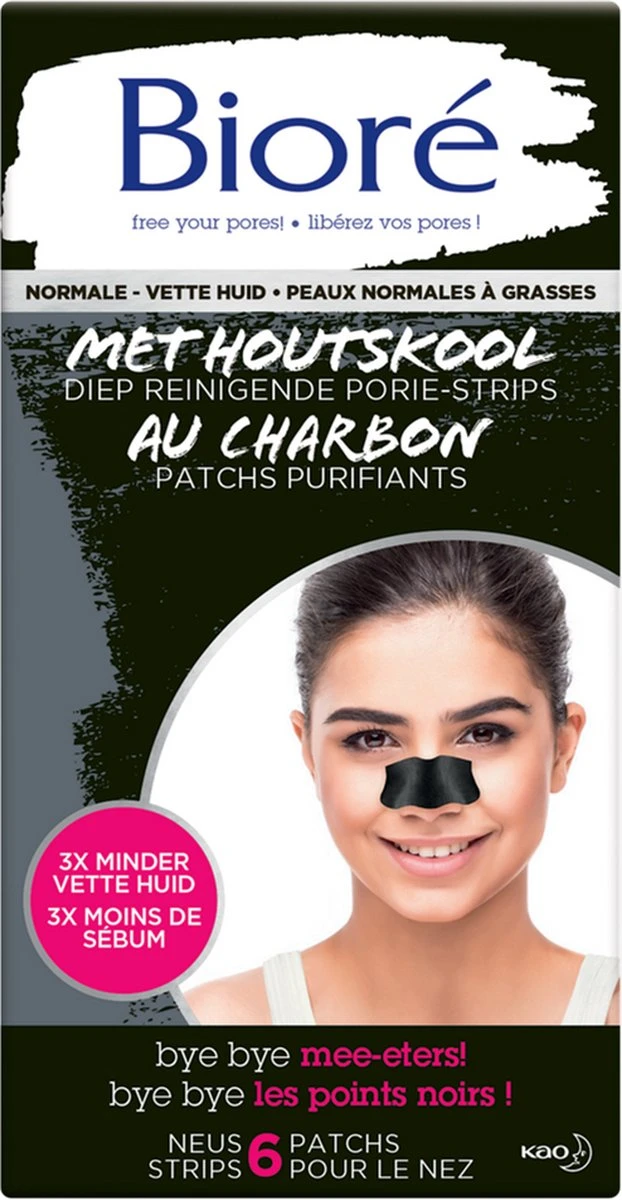 Biore Met Houtskool Neusstrips - 6 Stuks 2 Biore Met Houtskool Neusstrips - 6 Stuks - Afbeelding 2