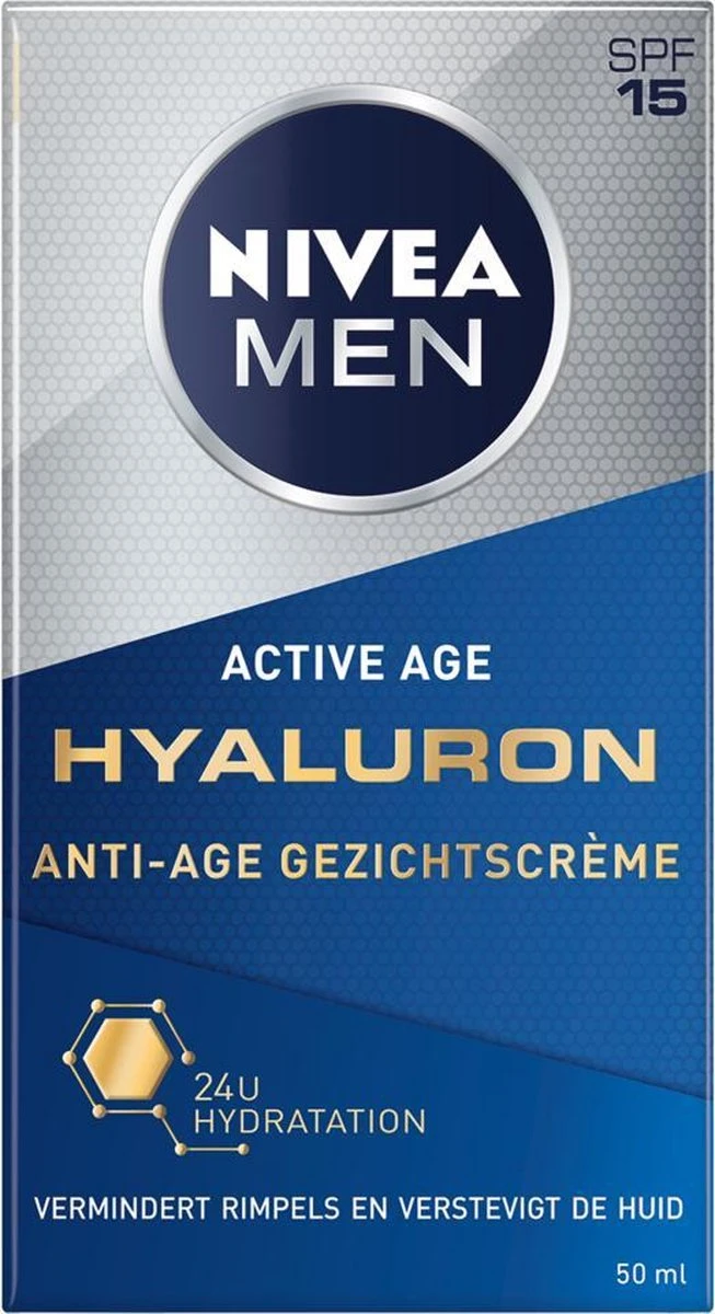 NIVEA MEN Anti-Age Hyaluron Gezichtcrème SPF 15 - 50ml 2 NIVEA MEN Anti-Age Hyaluron Gezichtcrème SPF 15 - 50ml - Afbeelding 2