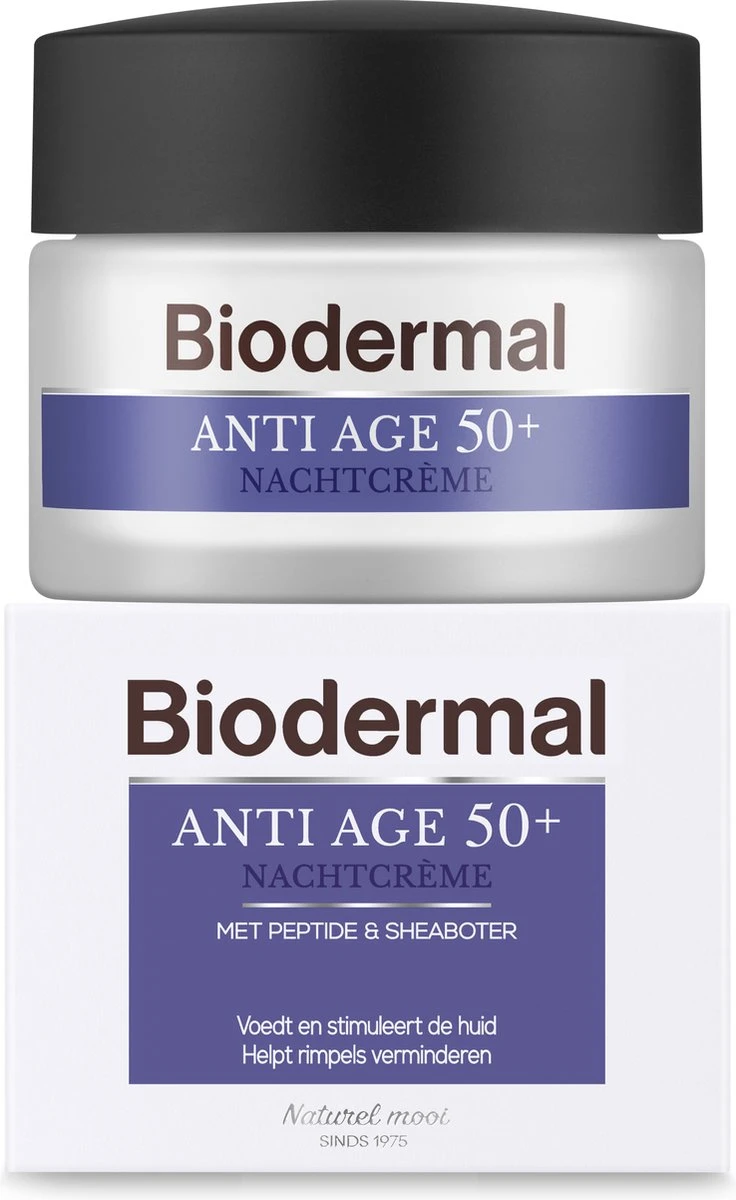 Biodermal Anti Age Nachtcrème 50+ - Nachtcrème Met Niacinamide & Sheaboter - Helpt Rimpels Verminderen - 50ml 3 Biodermal Anti Age Nachtcrème 50+ - Nachtcrème Met Niacinamide & Sheaboter - Helpt Rimpels Verminderen - 50ml - Afbeelding 3