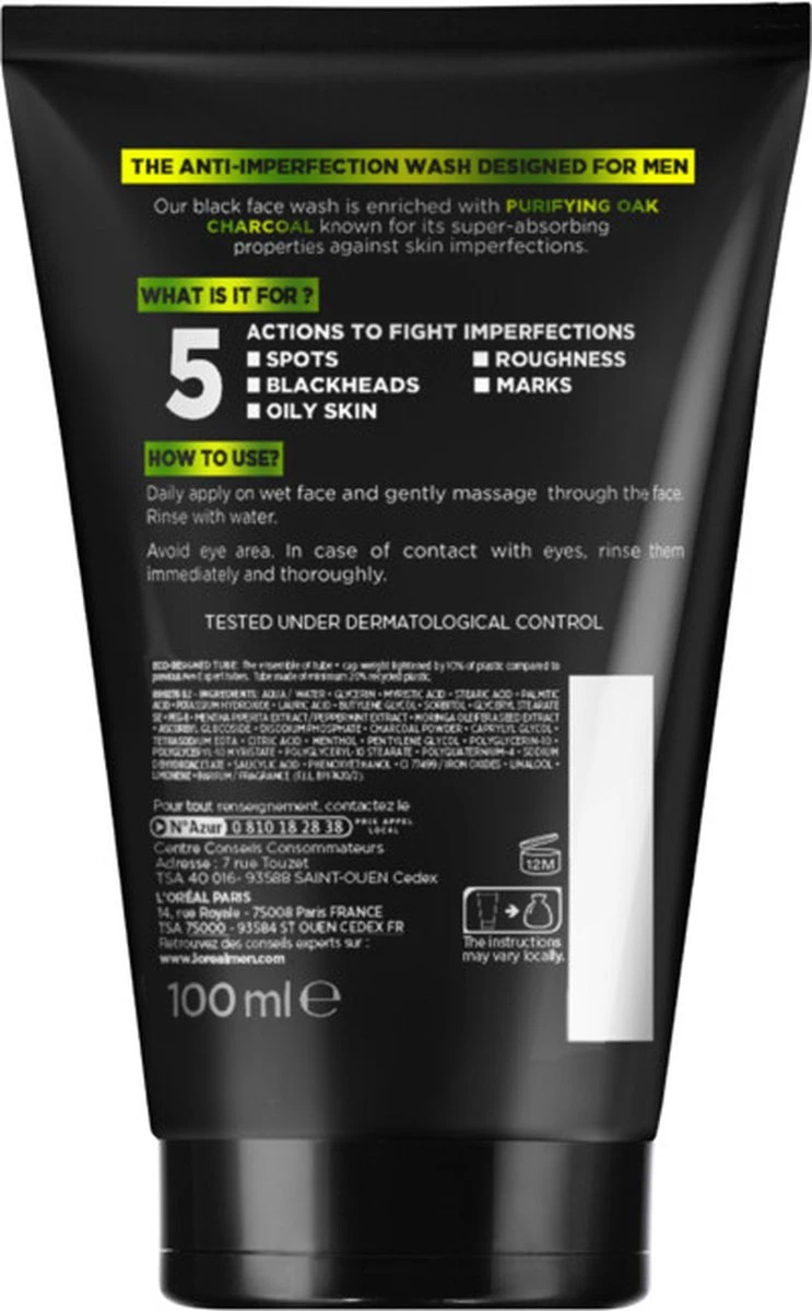 L’Oréal Paris Men Expert Pure Charcoal Gezichtsreiniging - 6 X 100 Ml - Voordeelverpakking 11 L’Oréal Paris Men Expert Pure Charcoal Gezichtsreiniging - 6 X 100 Ml - Voordeelverpakking - Afbeelding 11