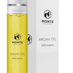 *ACTIE* MONTE - 100% Pure Arganolie - 100 ML - Unieke Fles - 100% Biologisch - Huidolie En Haarolie - Voor Haar, Huid En Gezicht - Hydraterend, Voedend En Herstellend - Rijk Aan Vitamine E, Essentiële Vetzuren, Antioxidanten En Mineralen - Argan Oil
