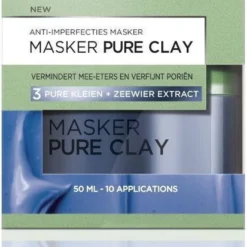 L'Oréal Paris Anti Imperfecties Pure Clay Gezichtsmasker - 50 Ml - Verminderd Mee-eters 21 L'Oréal Paris Anti Imperfecties Pure Clay Gezichtsmasker - 50 Ml - Verminderd Mee-eters -Zacht Huid Verkoop 768x1200