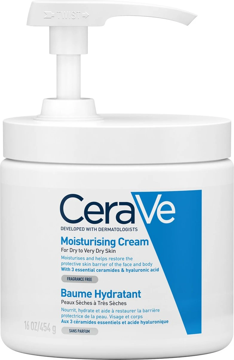 CeraVe - Moisturizing Cream - Bodycréme - Droge Tot Zeer Droge Huid - 454 G 1 CeraVe - Moisturizing Cream - Bodycréme - Droge Tot Zeer Droge Huid - 454 G