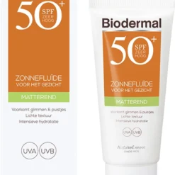 Biodermal Zonnebrand - Matterende Zonnefluïde Voor Het Gezicht SPF 50 - 40ml - Voorkomt Glimmen En Puistjes 8 Biodermal Zonnebrand - Matterende Zonnefluïde Voor Het Gezicht SPF 50 - 40ml - Voorkomt Glimmen En Puistjes -Zacht Huid Verkoop 822x1200 1