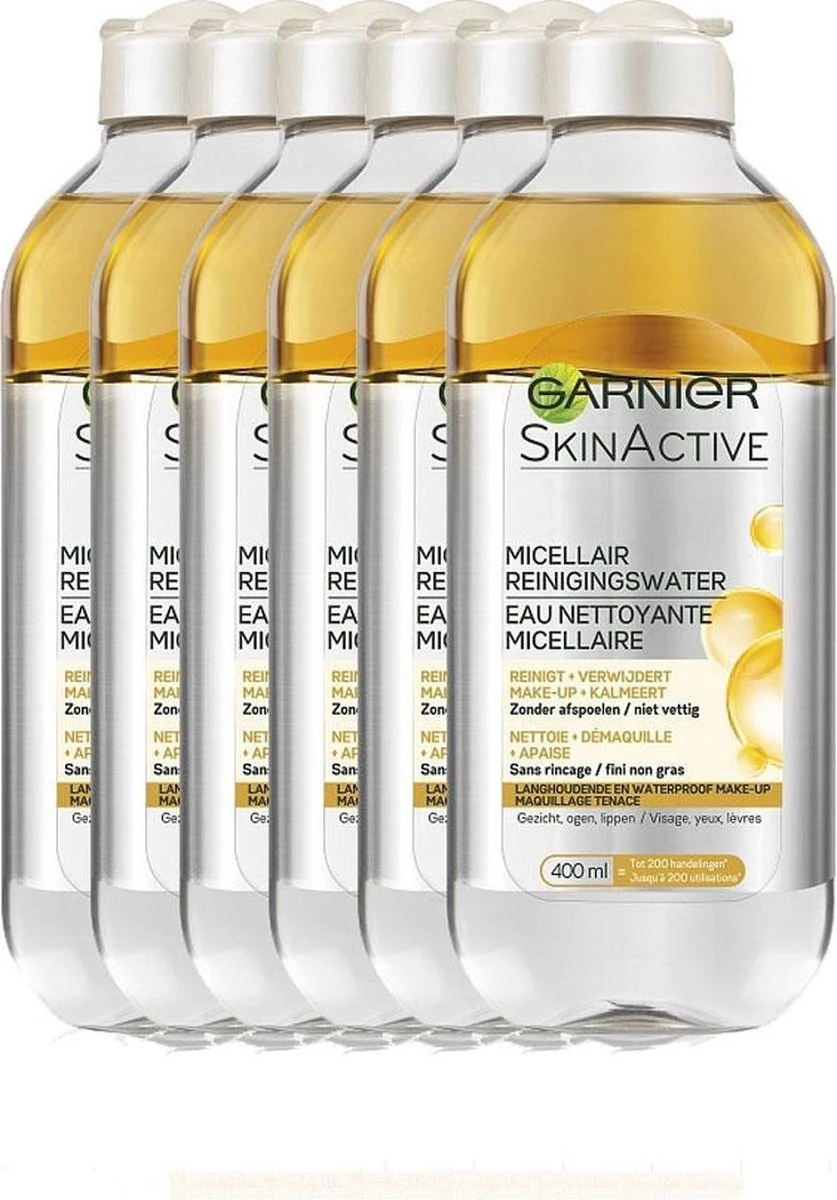 Garnier Face SkinActive Micellair Reinigingswater Waterproof Make-up - 6 X 400ml – Voordeelverpakking 9 Garnier Face SkinActive Micellair Reinigingswater Waterproof Make-up - 6 X 400ml – Voordeelverpakking - Afbeelding 9