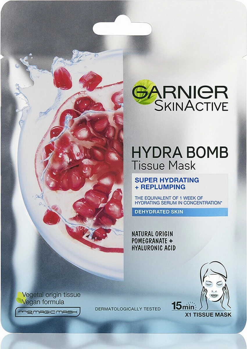Garnier SkinActive Hydra Bomb Tissue Masker - Gezichtsmasker - 5 Stuks 1 Garnier SkinActive Hydra Bomb Tissue Masker - Gezichtsmasker - 5 Stuks