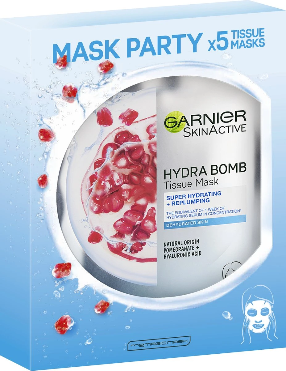 Garnier SkinActive Hydra Bomb Tissue Masker - Gezichtsmasker - 5 Stuks 10 Garnier SkinActive Hydra Bomb Tissue Masker - Gezichtsmasker - 5 Stuks - Afbeelding 10