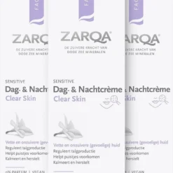 3x Zarqa Dag- En Nachtcreme Clear Skin 75 Ml