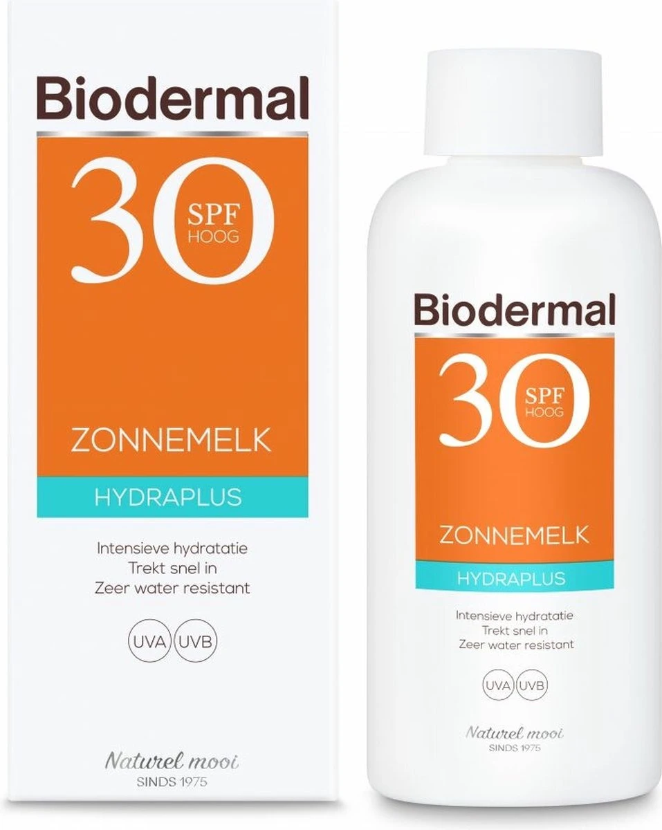Biodermal Zonnebrand - Hydraplus - Zonnemelk - SPF 30 - 200ml 1 Biodermal Zonnebrand - Hydraplus - Zonnemelk - SPF 30 - 200ml