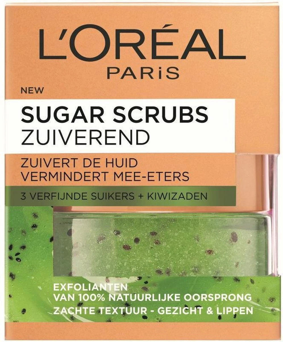 L'Oréal Paris Sugar Scrub Kiwi Gezichtsscrub - Zuiverend En Verzorgend 2 L'Oréal Paris Sugar Scrub Kiwi Gezichtsscrub - Zuiverend En Verzorgend - Afbeelding 2